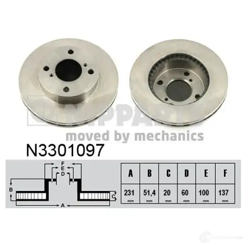 Тормозной диск NIPPARTS 8711768162764 N3301097 2046445 85W7 ZUG