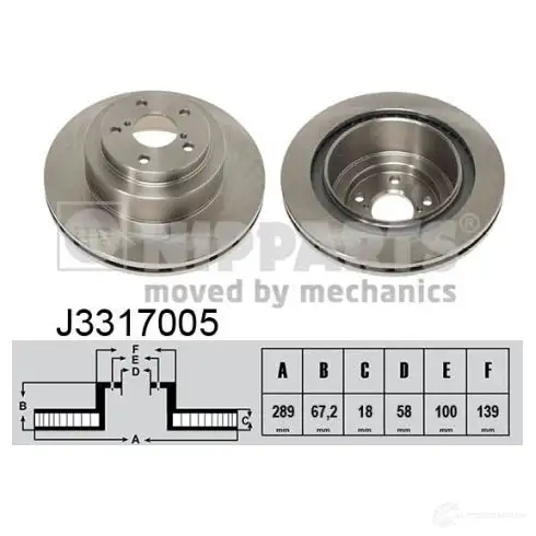 Тормозной диск NIPPARTS J3317005 XHT PWX2 8711768108625 2037864 изображение 0