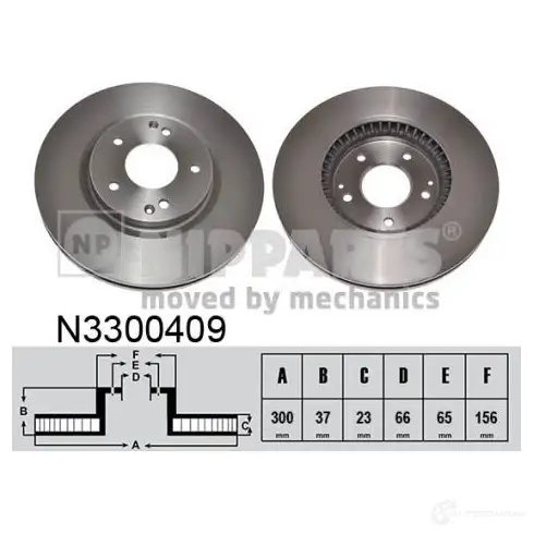 Тормозной диск NIPPARTS 8718638766619 N3300409 1221635599 HIPX 7E