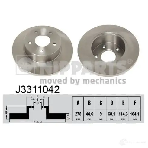 Тормозной диск NIPPARTS XFSK T80 8711768101787 J3311042 2037751
