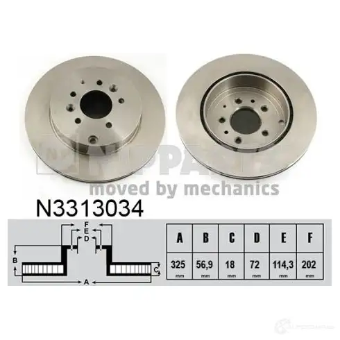 Тормозной диск NIPPARTS G7P 6KEM 8711768286804 N3313034 2046649