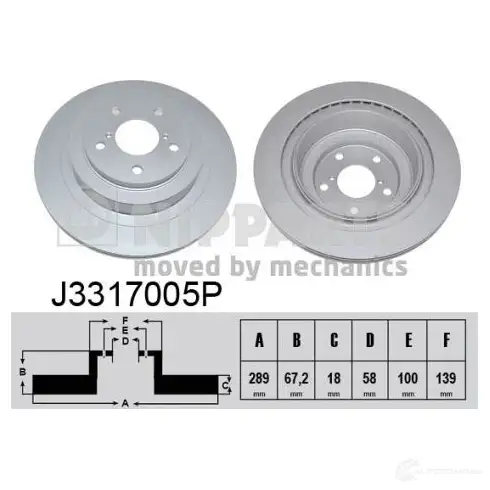 Тормозной диск NIPPARTS 8718638160844 2037865 YIB 3XUA J3317005P