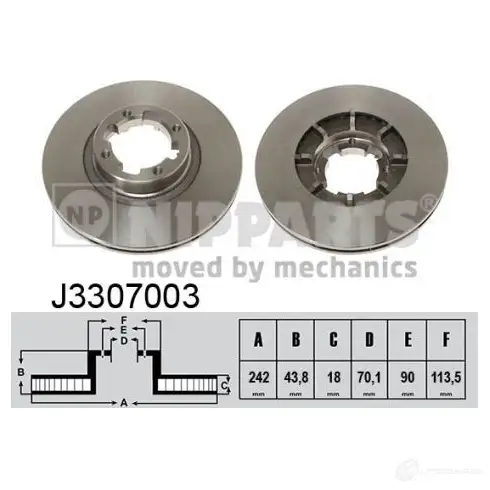 Тормозной диск NIPPARTS J3307003 8711768052706 2037675 66Z KTO
