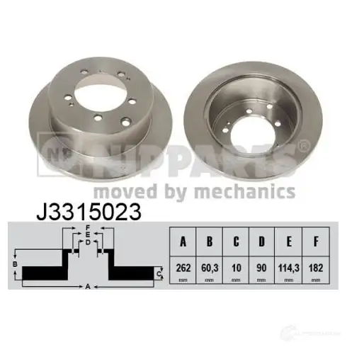 Тормозной диск NIPPARTS NGW BN 8711768101909 J3315023 2037854 изображение 0