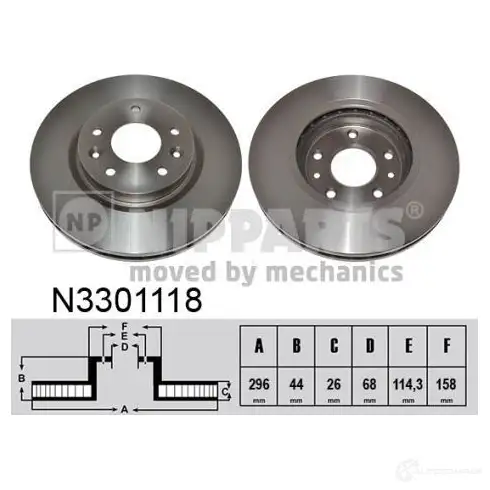 Тормозной диск NIPPARTS Y JAQ9 N3301118 8718638546525 2046466