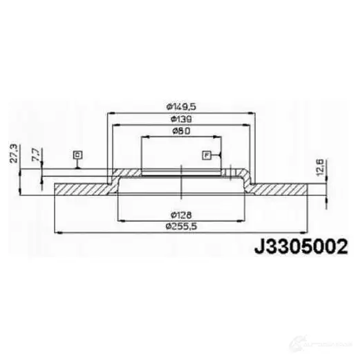 Тормозной диск NIPPARTS J3305002 DVK2UP R 2037619 8711768052232