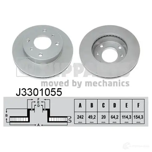 Тормозной диск NIPPARTS J3301055 FAK Y18 8711768050726 2037421