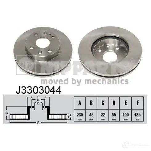 Тормозной диск NIPPARTS Z5KQJ U 2037562 8711768051815 J3303044