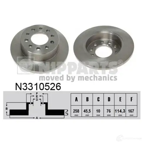 Тормозной диск NIPPARTS 8711768862565 2046597 N3310526 Z7F FQ