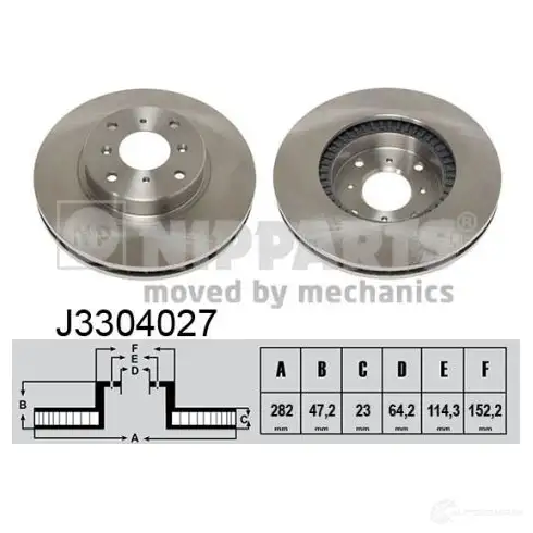 Тормозной диск NIPPARTS 8711768052089 J3304027 3WM LH 2037602