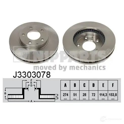 Тормозной диск NIPPARTS 8711768101664 Y EP80V 2037582 J3303078 изображение 0