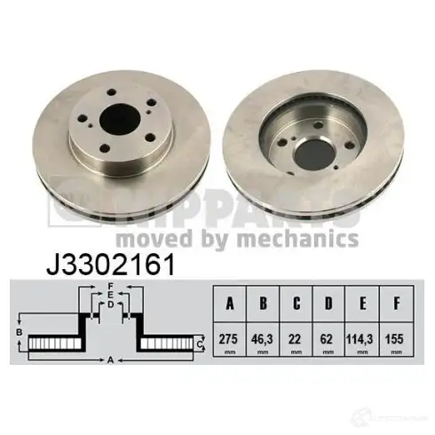 Тормозной диск NIPPARTS J3302161 2037549 8711768020484 J0X 3E