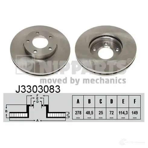 Тормозной диск NIPPARTS J3303083 2037584 N RMPD6 8711768126070 изображение 0