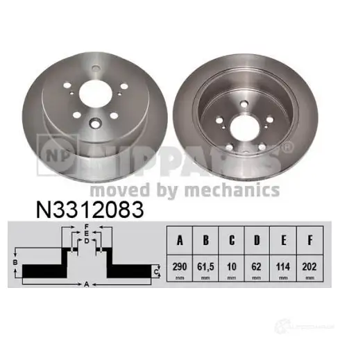Тормозной диск NIPPARTS N3312083 K0 666 2046647 8718638612398