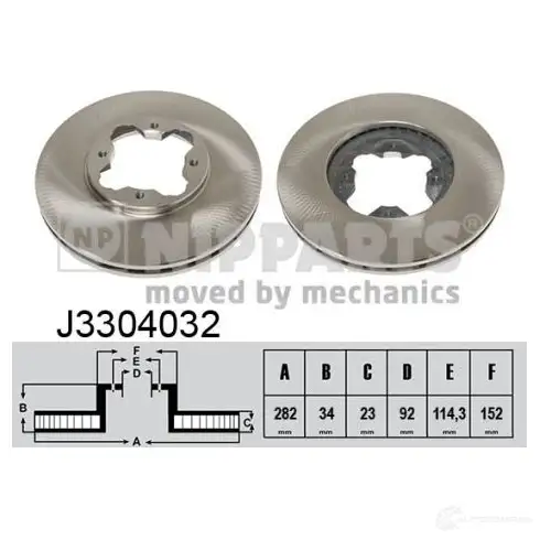 Тормозной диск NIPPARTS J3304032 VT0AN K 2037605 8711768052126