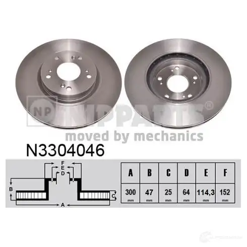 Тормозной диск NIPPARTS XF 7WN 8718638428142 N3304046 2046525