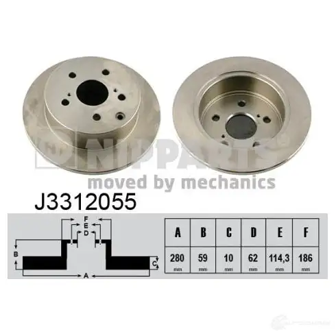 Тормозной диск NIPPARTS 6WAJY WL 2037794 8711768000080 J3312055