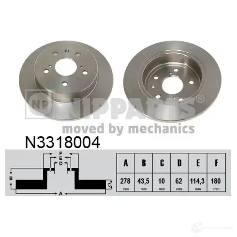 Тормозной диск NIPPARTS N3318004 8711768504540 OHL SEE4 2046687