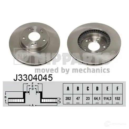 Тормозной диск NIPPARTS J3304045 CY BEK 8711768101695 2037615