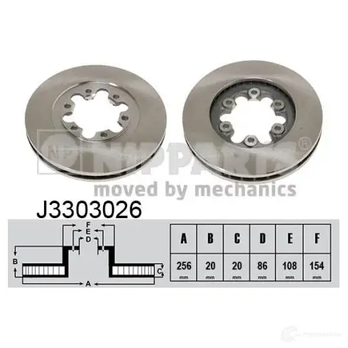 Тормозной диск NIPPARTS J3303026 2037553 8711768051662 2TW A1