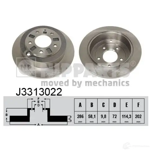 Тормозной диск NIPPARTS 8711768053598 C K6Q56 2037809 J3313022