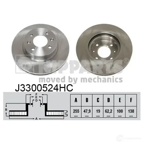 Тормозной диск NIPPARTS UBUU KE 2037387 8718638163784 J3300524HC