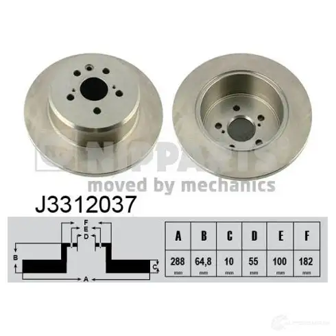 Тормозной диск NIPPARTS 2037778 8711768095215 9HJ9 G J3312037