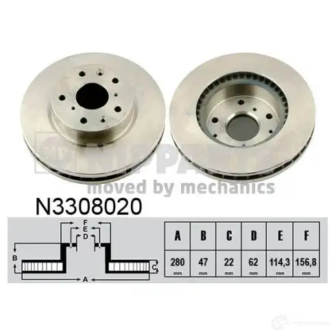 Тормозной диск NIPPARTS WC2 R4 N3308020 2046558 8711768155353
