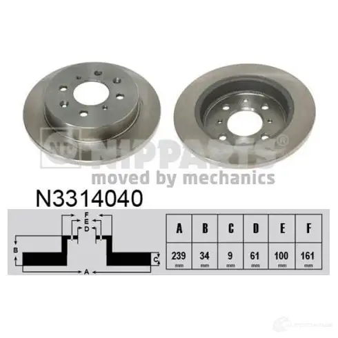 Тормозной диск NIPPARTS 2N1 BM N3314040 8711768524753 2046663