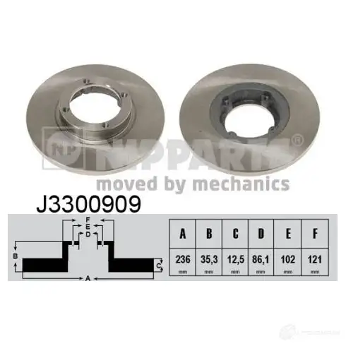 Тормозной диск NIPPARTS 10QK64 0 J3300909 8711768050474 2037400 изображение 0