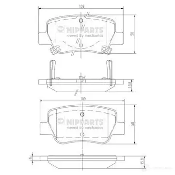 Тормозные колодки дисковые, комплект NIPPARTS ZG QE90 N3612042 8711768297251 2047045