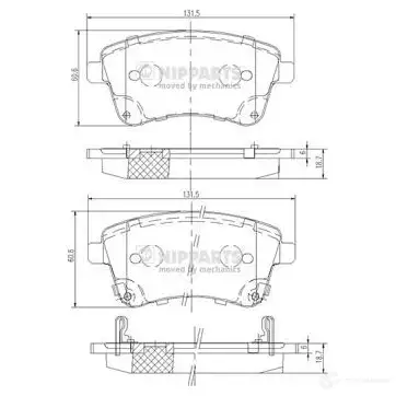 Тормозные колодки дисковые, комплект NIPPARTS 2046913 8711768302030 70R1 M N3600331