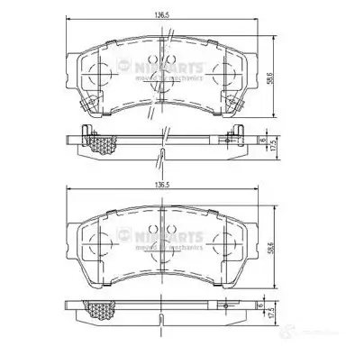 Тормозные колодки дисковые, комплект NIPPARTS IBOMAB 5 N3603071 2046983 8711768301828