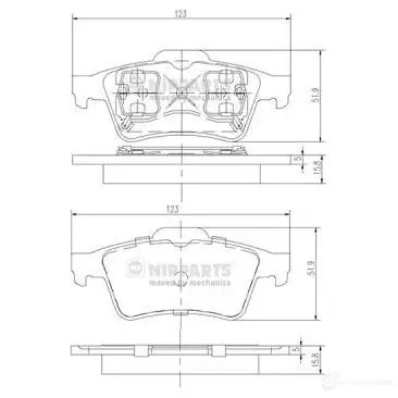 Тормозные колодки дисковые, комплект NIPPARTS J3611045 8711768108878 HL 2662 2038443 изображение 0