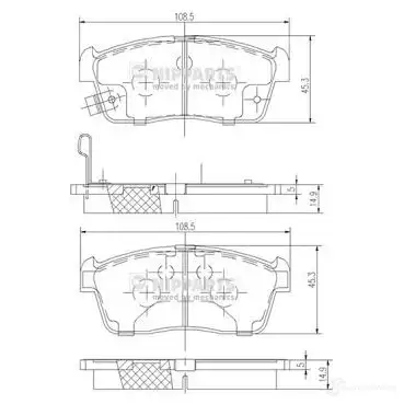 Тормозные колодки дисковые, комплект NIPPARTS N3601098 2046939 8711768162740 MWP6 W