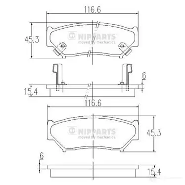 Тормозные колодки дисковые, комплект NIPPARTS J3608009 8711768057114 2038388 M EWUD изображение 0