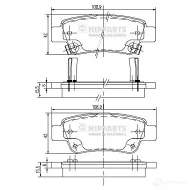 Тормозные колодки дисковые, комплект NIPPARTS S QIAVF 8711768156732 2047060 N3614019