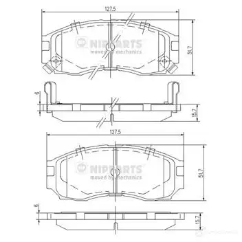 Тормозные колодки дисковые, комплект NIPPARTS 2038345 O4G FX J3605030 8711768056773 изображение 0