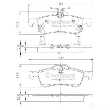 Тормозные колодки дисковые, комплект NIPPARTS N3612036 HD WPR 2047041 8711768157951