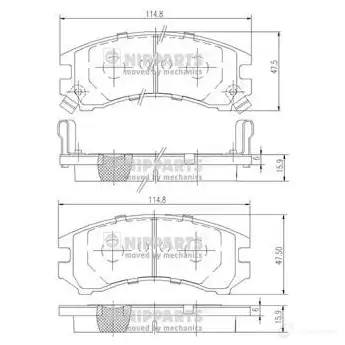 Тормозные колодки дисковые, комплект NIPPARTS J3601035 8711768055622 OTP 7ON 2038186 изображение 0