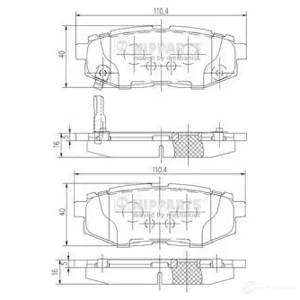 Тормозные колодки дисковые, комплект NIPPARTS G93T3 7K N3617006 2047071 8718638313844