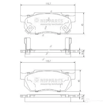 Тормозные колодки дисковые, комплект NIPPARTS 2038318 F 88GGJY 8711768056551 J3604019 изображение 0