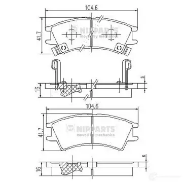 Тормозные колодки дисковые, комплект NIPPARTS J3600524 CS3I2 H 8711768089900 2038163