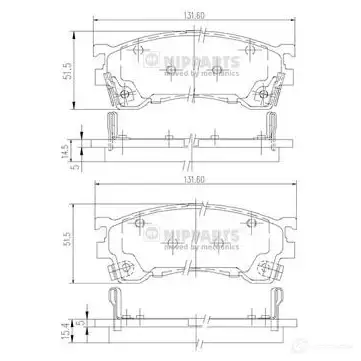 Тормозные колодки дисковые, комплект NIPPARTS HAF DXA 8711768107000 J3603061 2038309