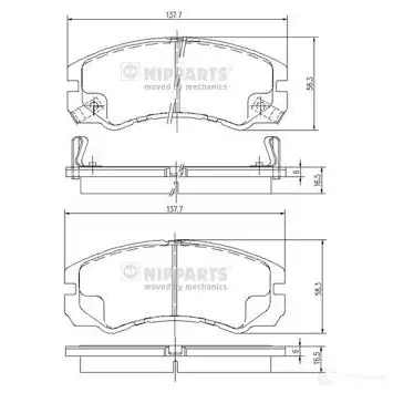 Тормозные колодки дисковые, комплект NIPPARTS 1QVD J7 J3609009 2038409 8711768057251 изображение 0