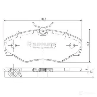 Тормозные колодки дисковые, комплект NIPPARTS J3601080 8711768103774 2038211 XGS6 4