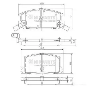 Тормозные колодки дисковые, комплект NIPPARTS J3612009 8711768057510 4HG 3LQA 2038452