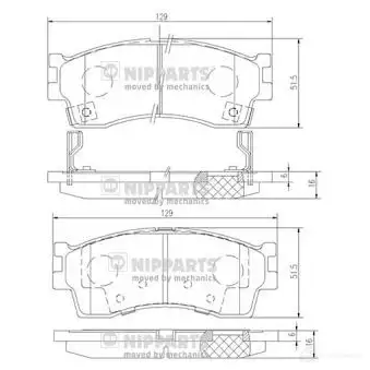 Тормозные колодки дисковые, комплект NIPPARTS 8711768085704 B7AE 6 2038146 J3600308 изображение 0