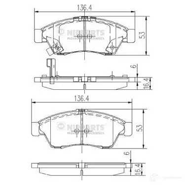Тормозные колодки дисковые, комплект NIPPARTS J3608024 2038399 8711768103835 7WY BX