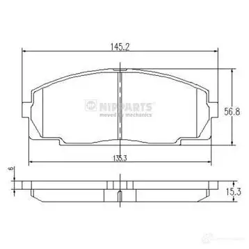 Тормозные колодки дисковые, комплект NIPPARTS H3 UKM J3602076 2038247 8711768056209